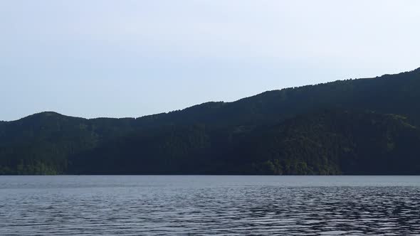 The view of Ashi lake from coast