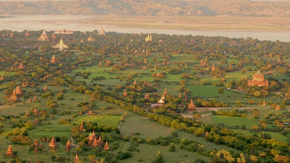 Flying over the amazing landscape of Myanmar