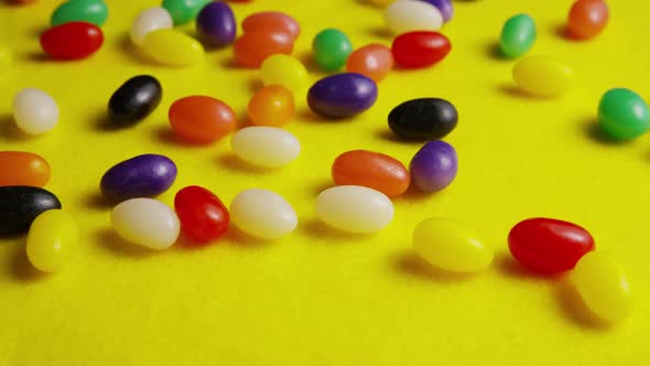 Rotating shot of colorful Easter jelly beans