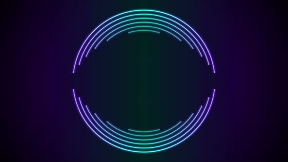 Bright Neon Circular Lines