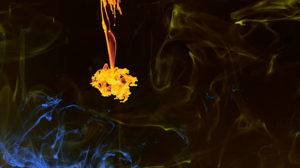 Abstract Ink Drops In Aquarium Water