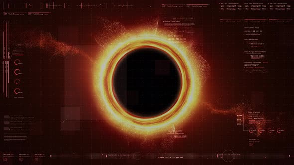 Futuristic Black Hole Simulation HUD 01