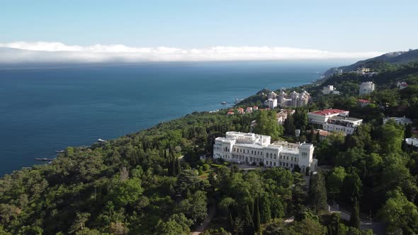 Aerial View of Livadia Palace Located on the Shores of the Black Sea in the Village of Livadia in