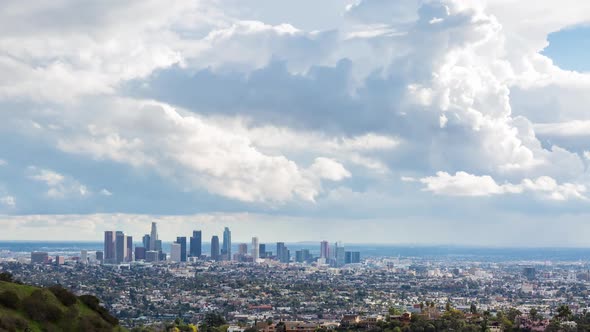 Los Angeles Skyline After Rain Clouds Day