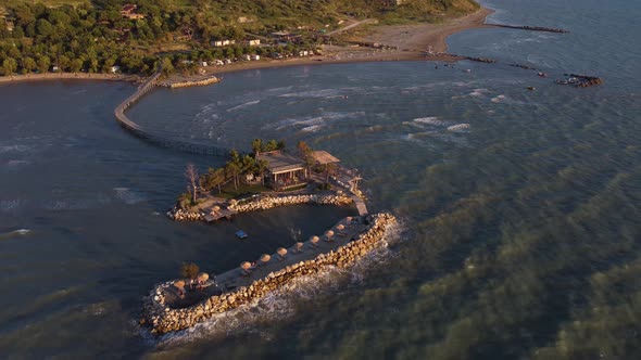 Waves at Adriatic Sea Near Durres Albania