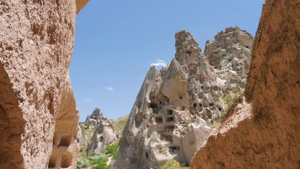 Large Stone Town of Uchhisar in Turkey