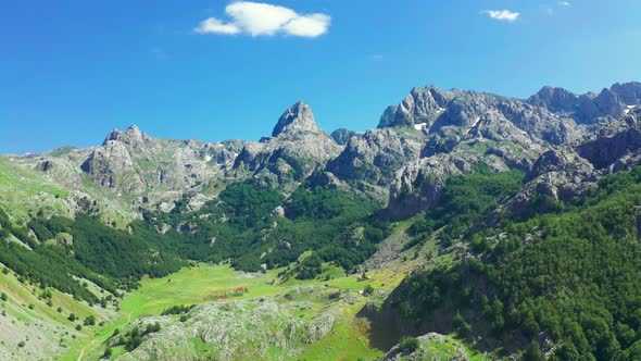 Beautiful Rocky Pasjak Mount Near Bukumirsko Lake in National Park Komovi Montenegro