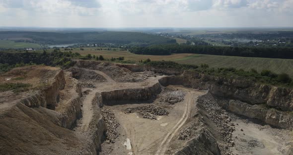 Explosion Of Dynamite In The Quarry