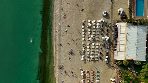 Beach Bar aerial view 4k