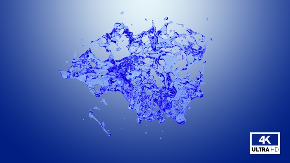 Drops of Blue Water Collide and Create a Splash alt