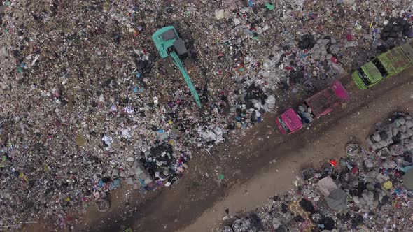 Aerial Top Shot of Huge Garbage Pile