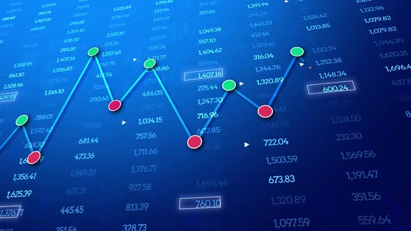 Financial data processing against blue background