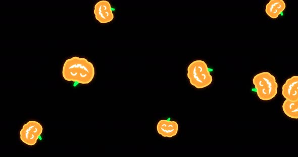 Colorful Falling Pumpkin Shapes Animation  Loop Orange