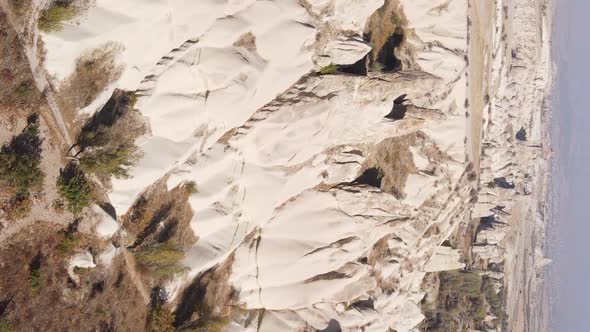 Vertical Video Cappadocia Landscape Aerial View