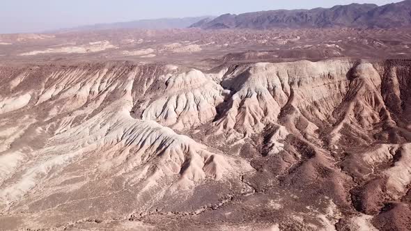 Colored hills of the gorge in the desert.