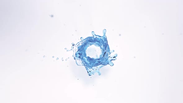 Super Slow Motion Shot of Water Vortex Splash Isolated on White Background at 1000Fps