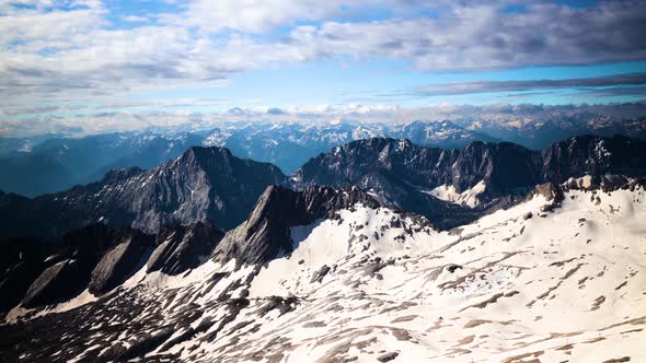 time lapse on the zugspitze with snow