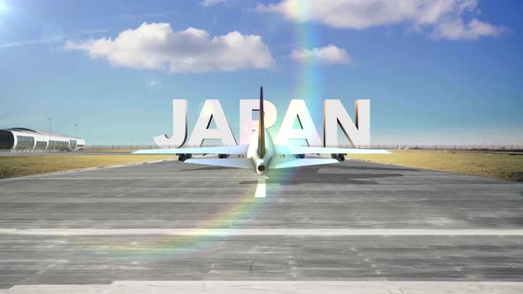 Commercial Airplane Landing Country Japan