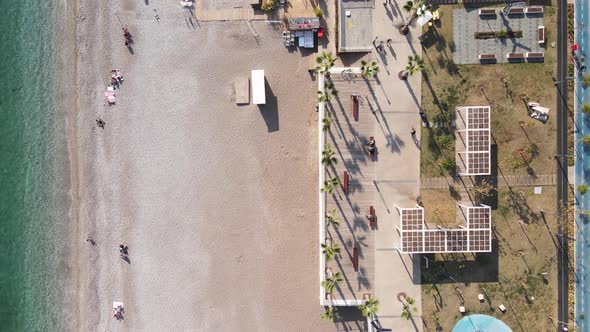 Aerial View of the Beach at the Seaside Resort Town. Turkey