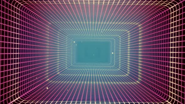 Grid Tunnel Rectangle  Light Retro 02 4K alt