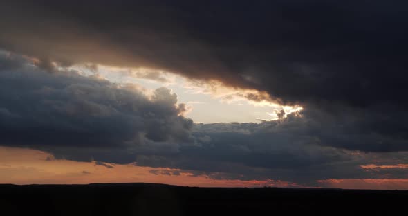 Gloomy Clouds At Sunset, Stormy