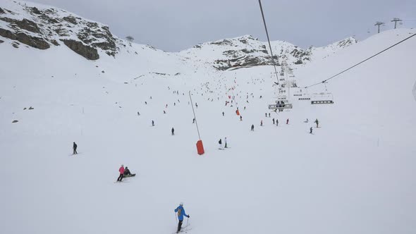 People skiing at a ski resort