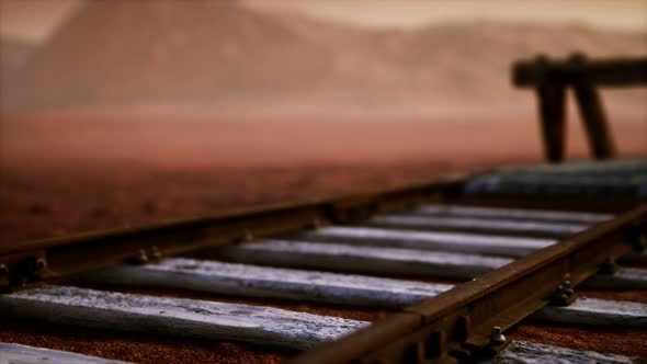 Abandoned Railway Tracks in the Desert