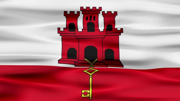 Gibraltar Flag Waving