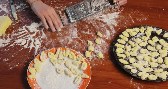 Homemade Preparation of Potato Gnocchi Food