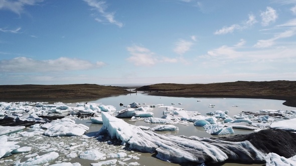 Iceland. Aerial view. Breathtaking aerial view landscape of Iceland.