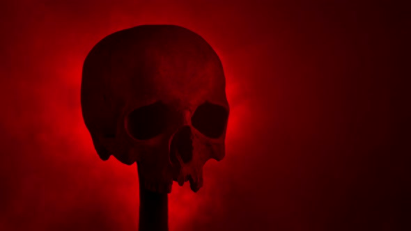 Skull On Pole With Glowing Smoke Fantasy Battle Concept