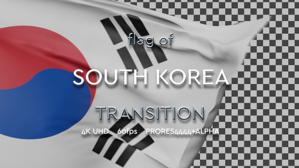Flag of South Korea transition | UHD | 60fps alt