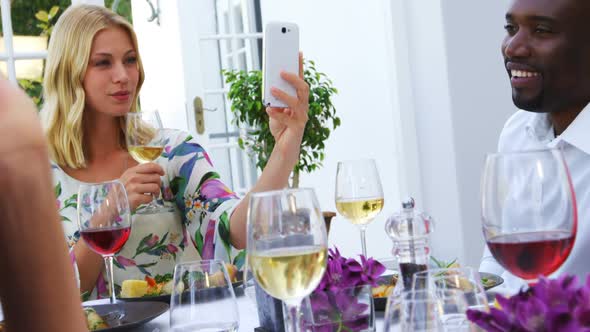 Woman taking selfie from mobile phone