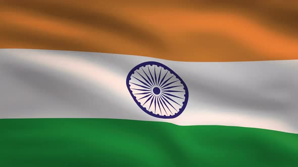 India Windy Flag Background 4K