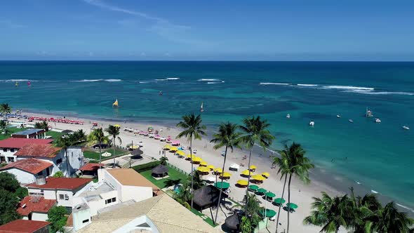 Panoramic view of legendary beach at Northeast Brazil.