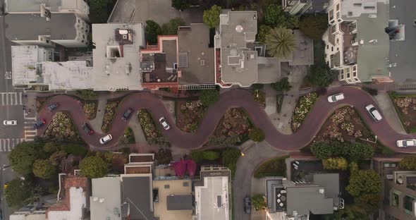 Aerial view of Lombard Street San Francisco California