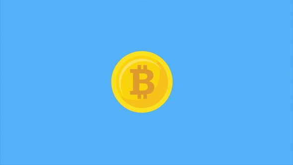 Rotating And Floating Bitcoin 4K