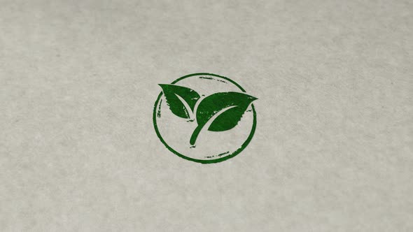 Green leaf eco friendly symbol stamp and stamping loop