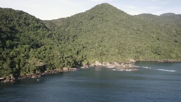 Aerial of Cachadaço natural pool in Trindade, Brazil