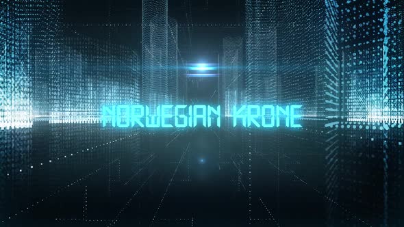 Skyscrapers Digital City Economics Word Norwegian Krone