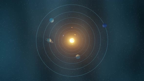 3d render illustration of solar system.