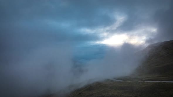 Foggy weather in New Zealand