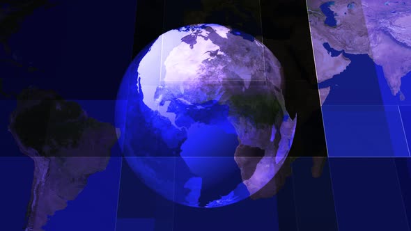 Blue Color Technology Earth Globe News Background