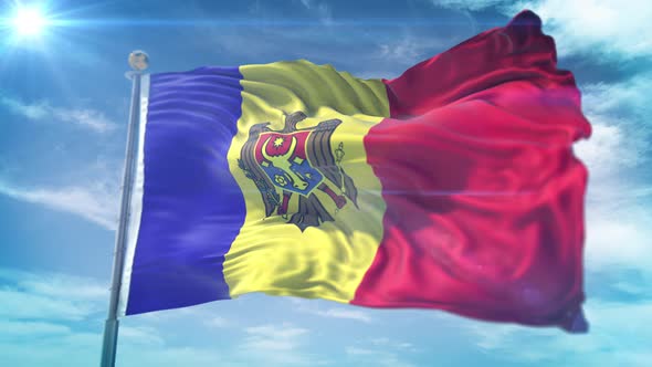 4K 3D Moldova Flag