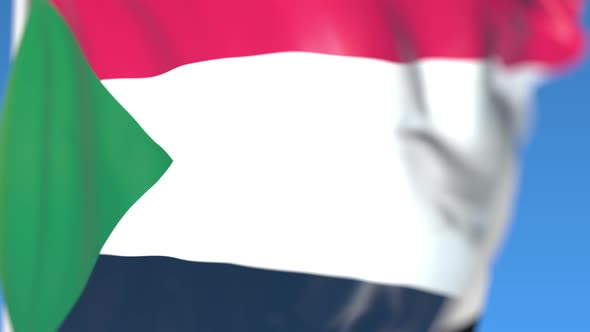 Waving National Flag of Sudan