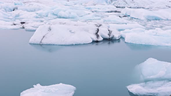 Ice in Sea of Diamond Beach Near Glacier Lagoon of Iceland