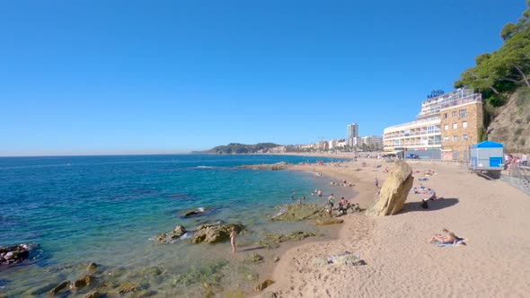 Lloret de Mar, beach. Spain Mediterranean. Costa Brava