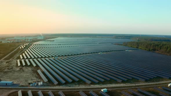 Top View of a Solar Power Station Renewable Energy Solar Panels