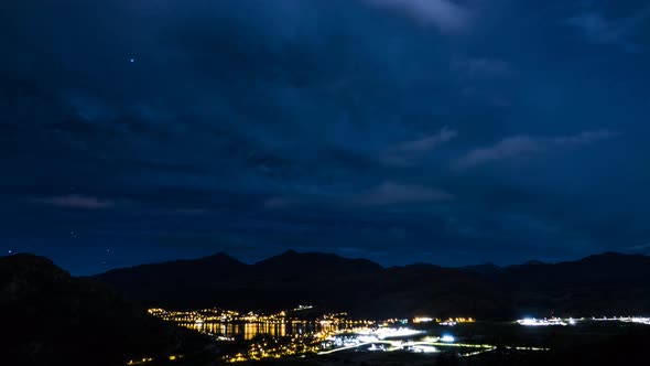 Queenstown cloudscapes at night