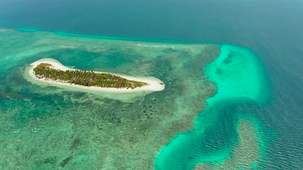 Beautiful Beach on a Tropical Island. Balabac, Palawan, Philippines